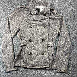 Women's OBEY Propaganda Gray Double Breasted Peacoat (Medium, 8) Gorpcore‎